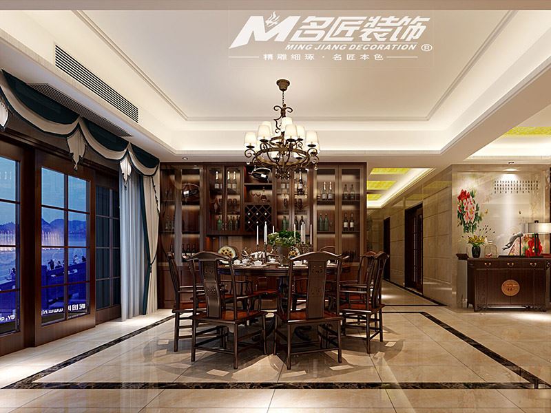 揭陽市丹霞新村新中式風格四居室裝修案例