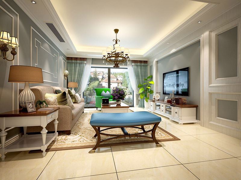 寧波市白沙灣玫瑰園歐式風格三居室裝修案例