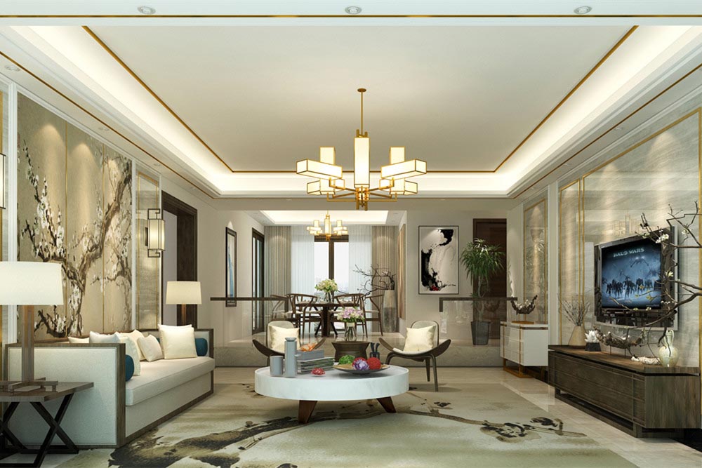 廣州101-200平米新中式風格室內裝修設計案例