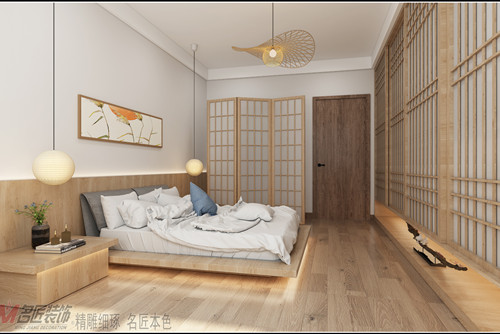 桂林市九崗嶺小區日式風格三居室裝修案例