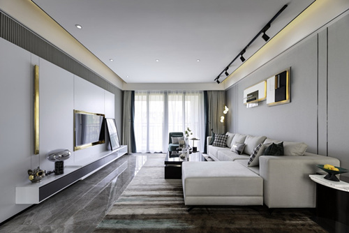 貴港市城頂市場住宅樓新中式風格四居室裝修案例