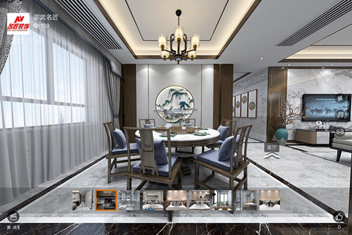 南平市億豐時代新中式風格三居室裝修案例